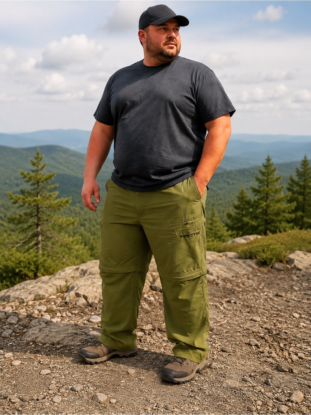 Arctix Men’s Cliff Convertible Trail Pants 4XL Olive Green Zip Off Hiking